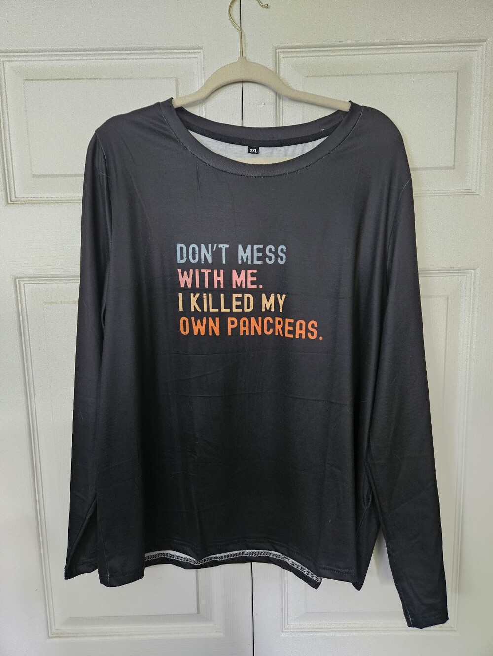 Graphic Long Sleeve Tee - Black Diabetes Awareness Shirt